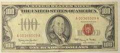 $100 Red Seal 1966 Fowler US Note
