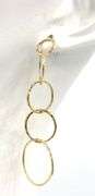 14kt Yellow gold multi circle dangle earrings