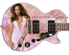 Jennifer Lopez Signed Custom Epiphone "Pink Dress Godess" Graphics Guitar ACOA