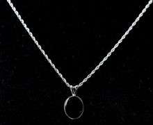 Black Onyx Gemstone Pendant Necklace in Sterling Silver