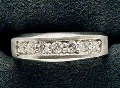 14K White Gold Matte Round Brilliant Cut Lab Diamond Ring