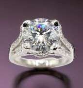 Sparkling 5.5 Ct 14 Kt White Gold Plated Engagement Ring