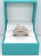 14kt White gold 2.50ctw Invisible set diamond square ring