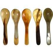 Lot of 5 Handmade Ox Horn Spoons