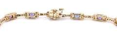 14kt Yellow gold Tanzanite and diamond bracelet