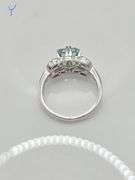 14 K Gold Plated Beautiful  1.5 Ct Lab Simulated Emerald Ring
