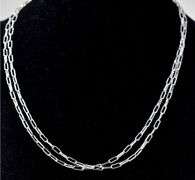 Two Chain Link Necklace in Sterling Silver