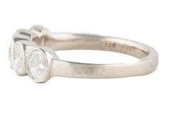 1.20ctw Oval Cut Diamond Five Stone Bezel Set Wedding Band Ring in 14K