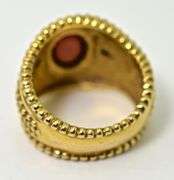 Stylish 14K Byzantine-Style Garnet Ring