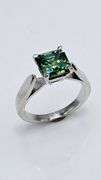 3.35 Ct Rare Russian Color Change Lab Created Alexandrite Asscher Cut Ring