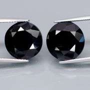 Matched 12.5mm pair of all black Tektite weighing 20.02 carats!