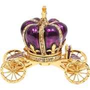 Hand-Painted Enameled Pumpkin Carriage Trinket Box