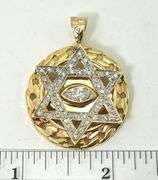 14K Yellow Gold & Diamond Star of David Pendant