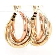 14kt tri color gold hoops