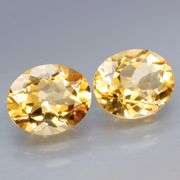 Full body flashing! 8.78ct 12x10mm golden yellow Citrine pair