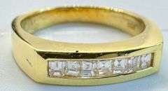 14K Yellow Gold Baguette Cut Diamond Ring