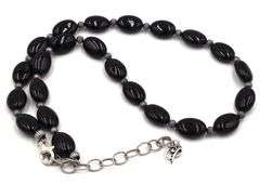Lot of 2 Amethyst and black onyx necklaces