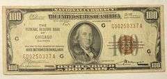 $100 National 1929 Series Chicago National Note