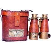 Marine Brass & Leather Binocular Opera Glasses
