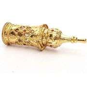 Gold Palace-Style Perfume Bottle with Rhinestones
