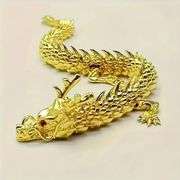 Lot of 2 Articulated Golden Brass Dragons