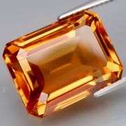 Huge vibrant flashing 14.65ct emerald cut Citrine!