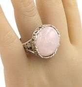 Vintage 925 sterling silver Lavender Jade ring and pendant