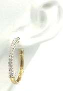 10kt Yellow gold diamond hoop earrings