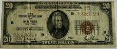 $20 1929 Series New York National Brown Seal