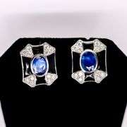 Unique Sapphire and Diamond Earrings
