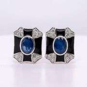 Unique Sapphire and Diamond Earrings