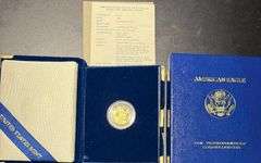 $5 1988 US Gold Eagle With Box Paper