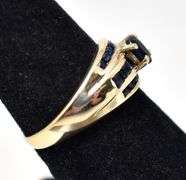 Majestic Blue Sapphire Ring in 10K Yellow Gold