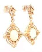 14kt Yellow gold opal dangle earrings