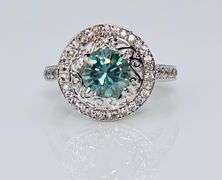 14 Kt White Gold Plated 2 Ct Emerald Green Lab Simulated Diamond Ring