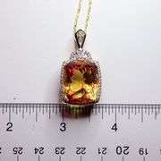 Citrine and Diamond Necklace in 14K gold
