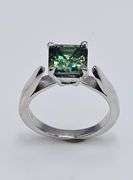 2.85 Ct Rare Russian Color Change Lab Created Alexandrite Asscher Cut Ring