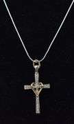 Diamond Cross Pendant Necklace in Sterling Silver with 14K Yellow Gold Plating