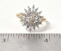 Dreamy Star Burst Diamond Ring in 10K Yellow Gold