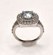 Sparkling 2.75 Ct White Ice Blue Simulated Diamond Ring