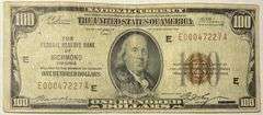 $100 National 1929 Series Richmond National Note