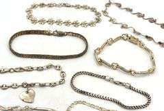 Vintage 925 sterling silver group lot of 8 bracelets