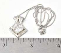 CZ Gemstone Pendant Necklace in Sterling Silver