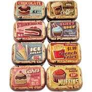 Lot of 8 Mini Metal Containers with Lids