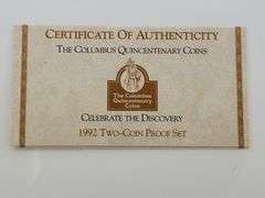 1992 Set Columbus Quincentenary, 2 Coins PR