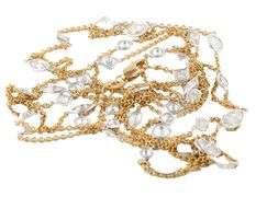 5.0ctw Mixed Cut Diamond by the Yard Forty-One Stone Station Necklace in 18K