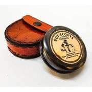 Brass Boy Scouts of America Compass with Leather Case