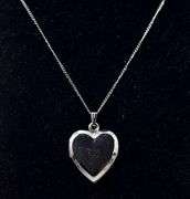 Heart Locket Pendant Necklace in Sterling Silver