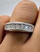 14K White Gold Matte Round Brilliant Cut Lab Diamond Ring