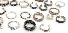 Group lot of Vintage 925 sterling silver rings